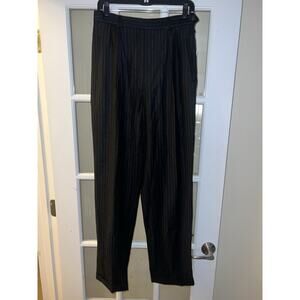 NWT Vintage Ralph Lauren Womens SIZE 10 Black Gray Pin Stripe Wool Trousers 90s
